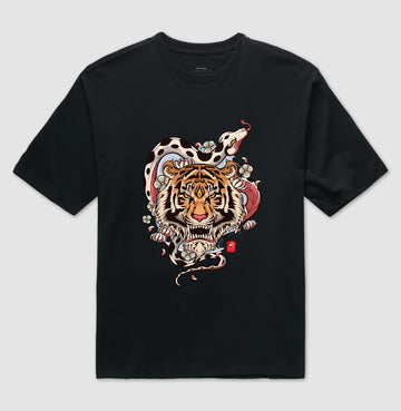 Camiseta OVERSIZED snake tiger wave