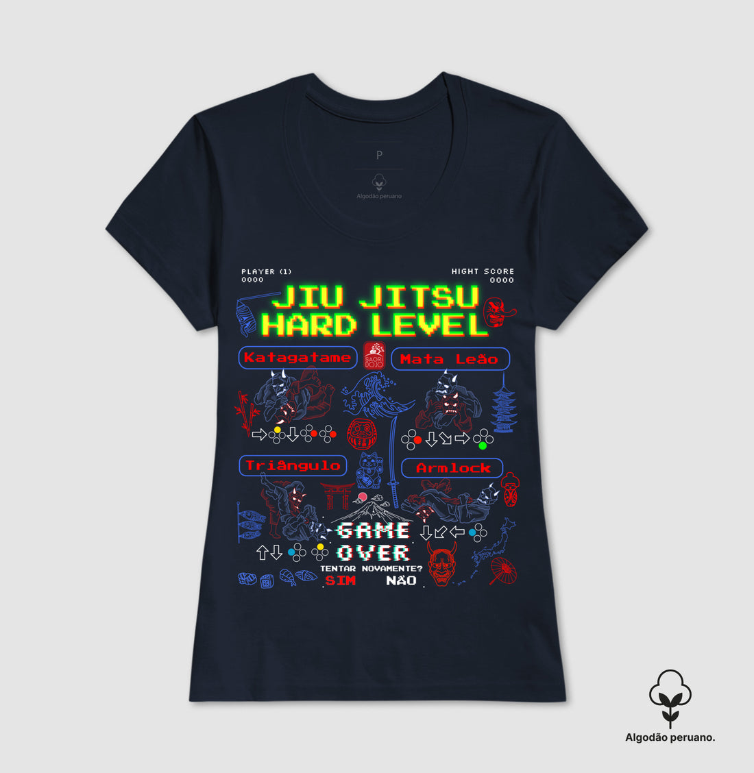 Camiseta Arcade Jiu Jitsu Algodão PERUANO