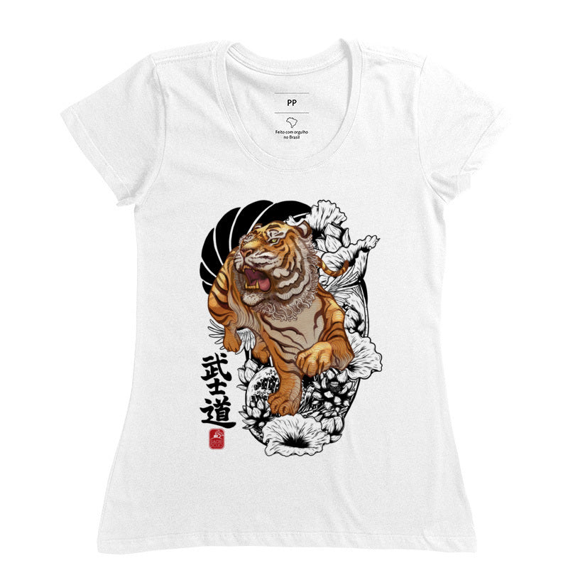 Camiseta tigre bushido Algodão Premium