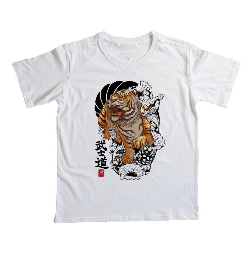 Camiseta Infantil Tigre Bushido Algodão Premium