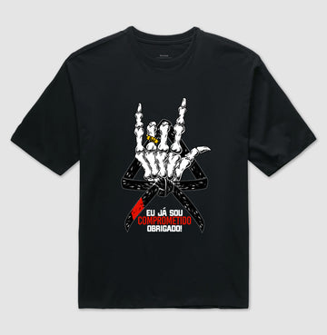 Camiseta OVERSIZED Comprometido com o Jiu Jitsu algodão Premium