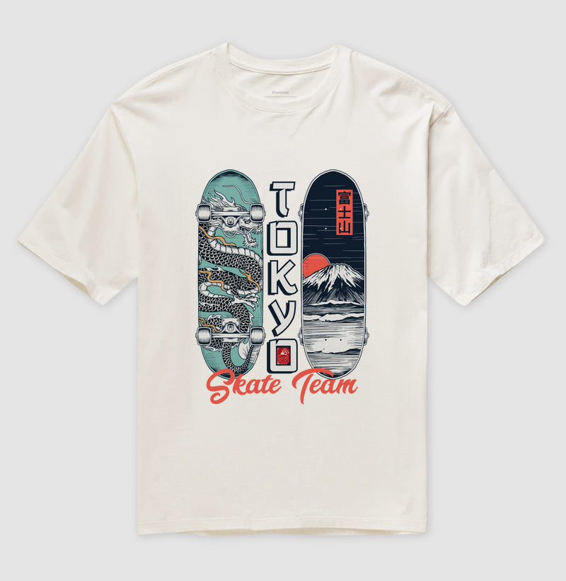 Camiseta OVERSIZED tokyo skate team 2