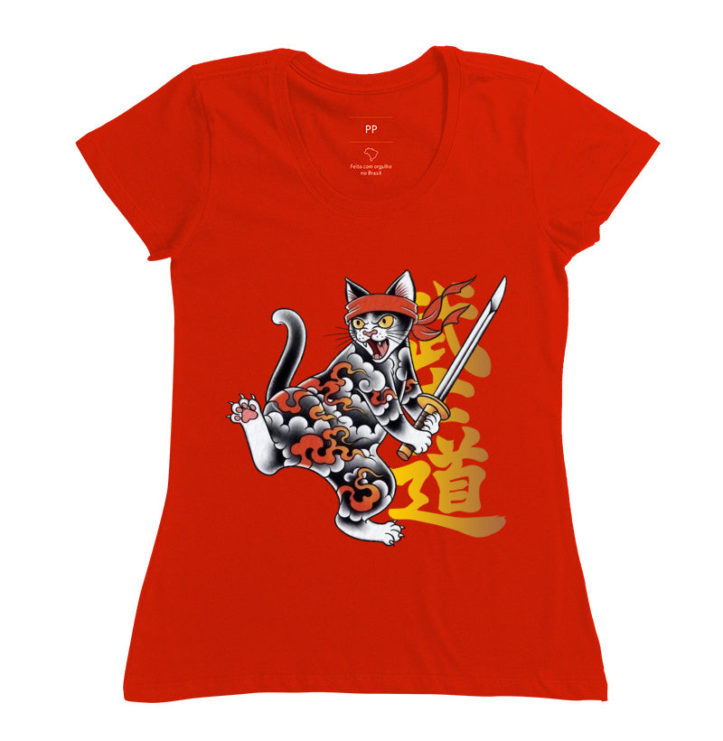 Camiseta Bushi Neko Algodão Premium