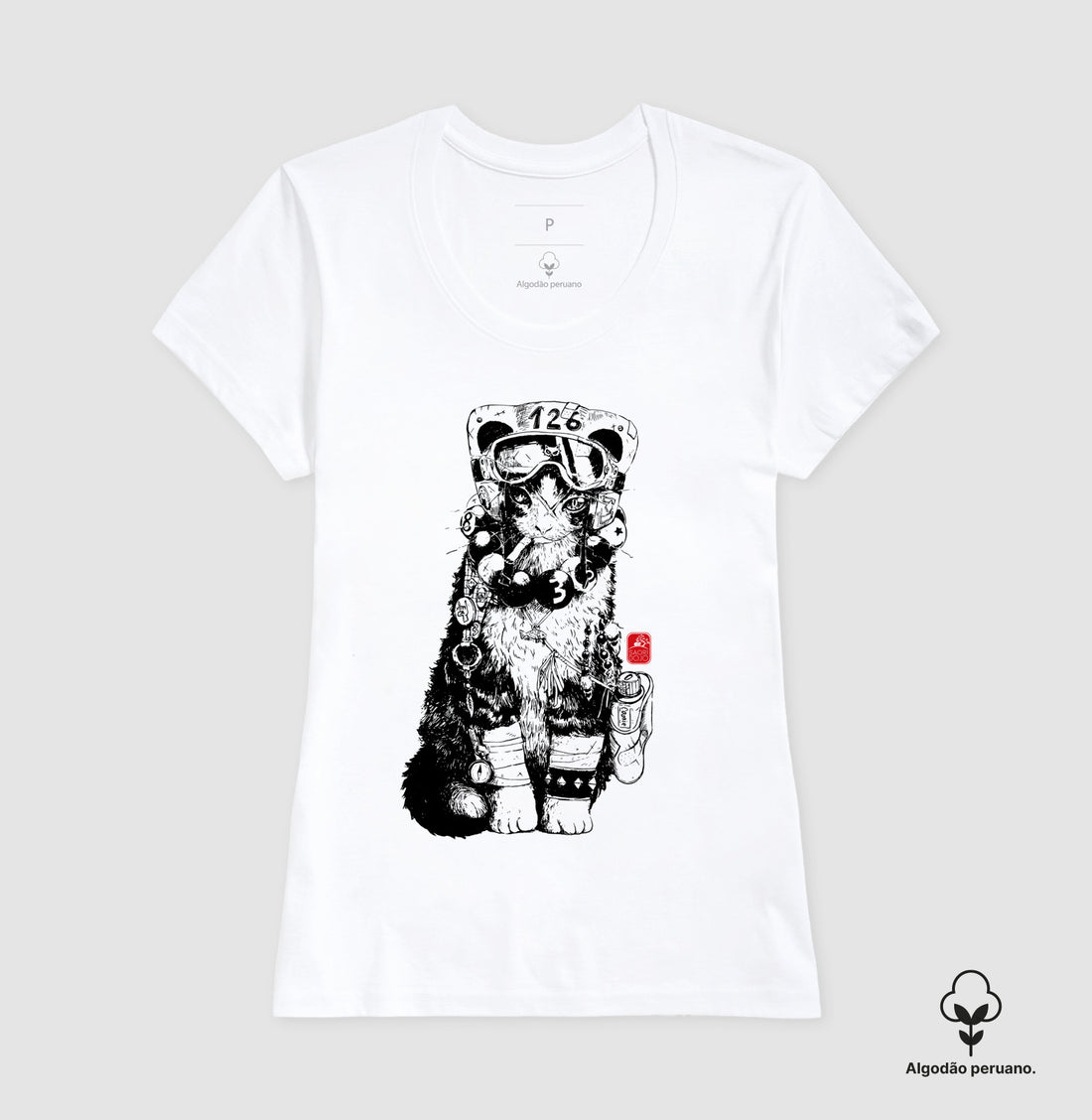 Camiseta pilot cat Algodão PERUANO