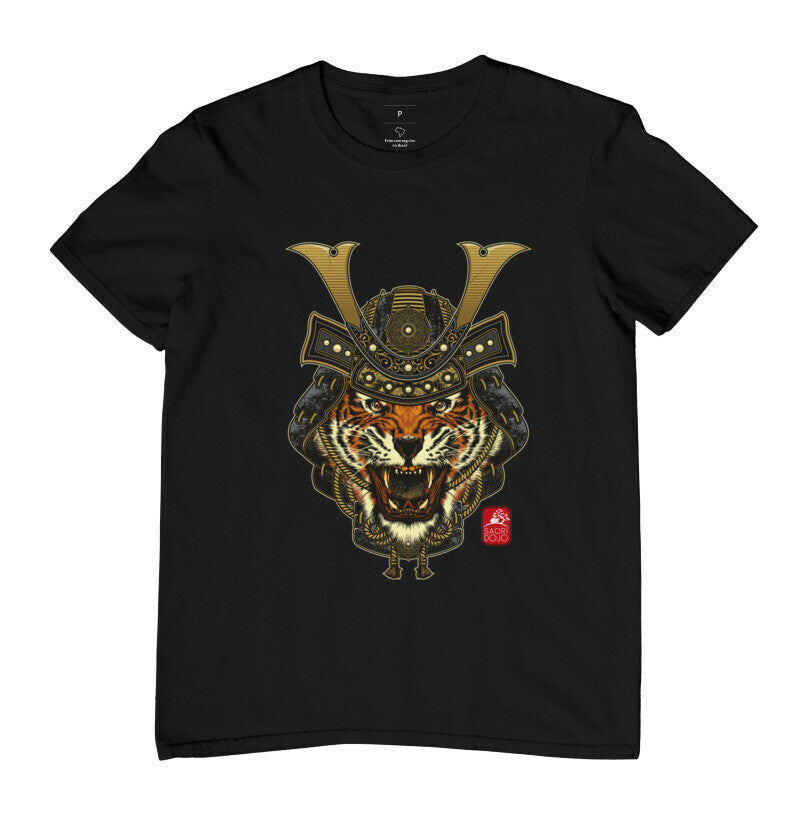 Camiseta Tigre Samurai color Algodão Premium