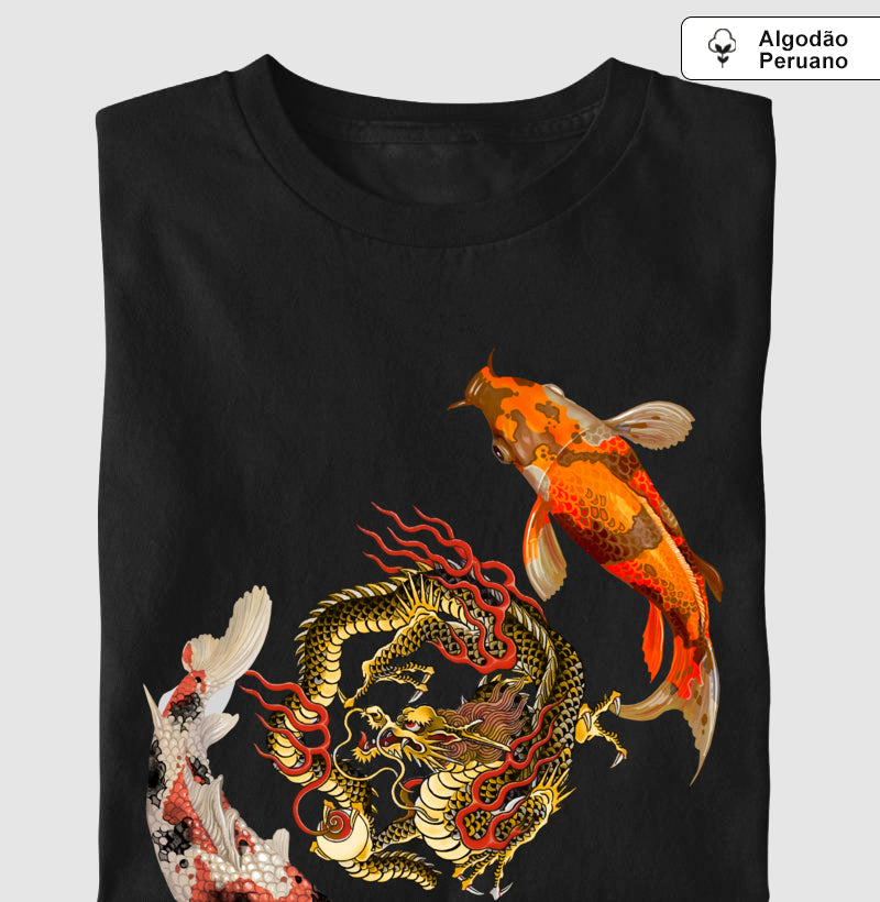 Camiseta Koi to Ryu Algodão Premium