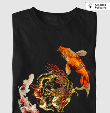 Camiseta Koi to Ryu Algodão Premium