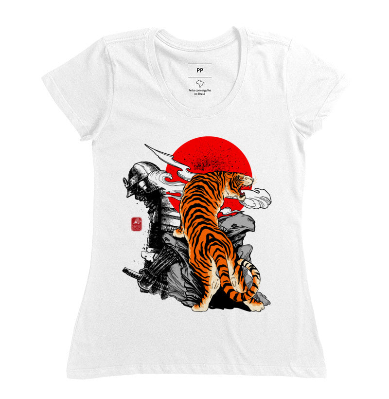 Camiseta samurai tigre Algodão Premium