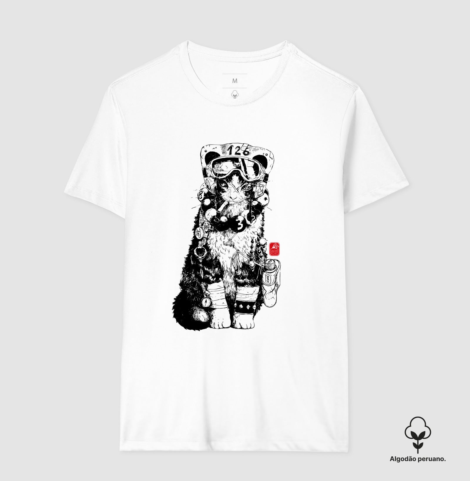 Camiseta pilot cat Algodão PERUANO