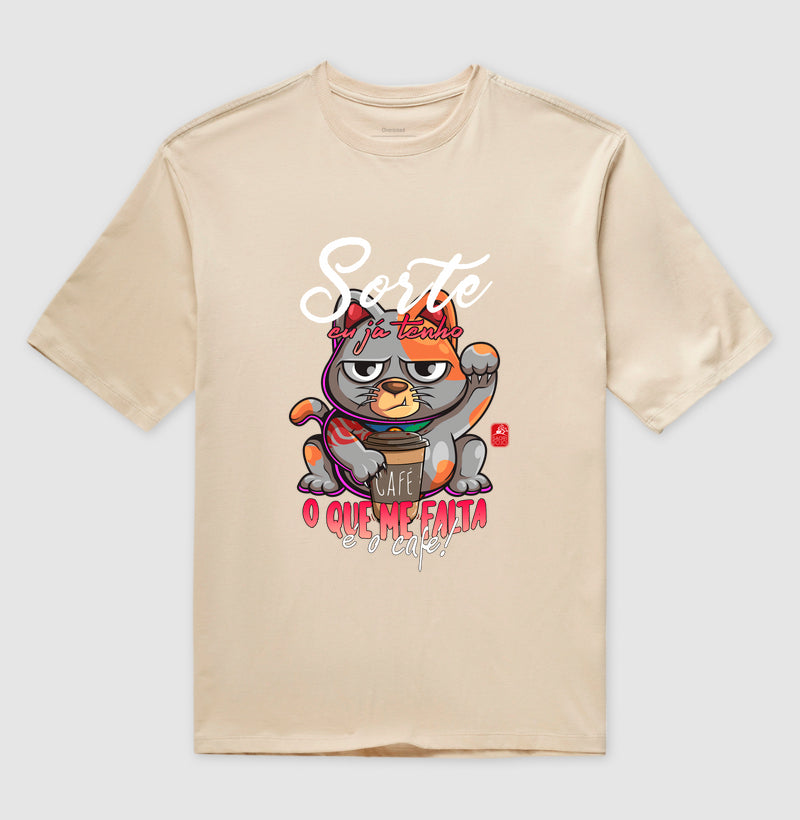 Camiseta OVERSIZED Gato do café