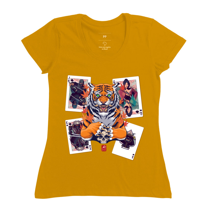 Camiseta cartas tigre Algodão Premium