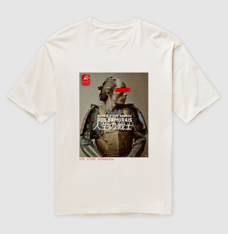 Camiseta OVERSIZED O que restou dos samurais BRANCA