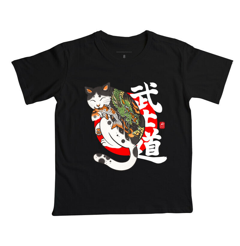 Camiseta Infantil Bushido neko Algodão Premium