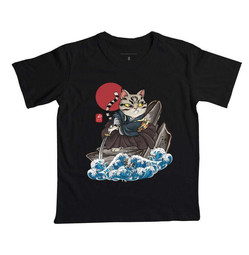 Camiseta Infantil SAMURAI NEKO Algodão Premium