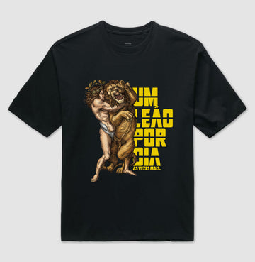Camiseta OVERSIZED Um Leão por Dia algodão premium