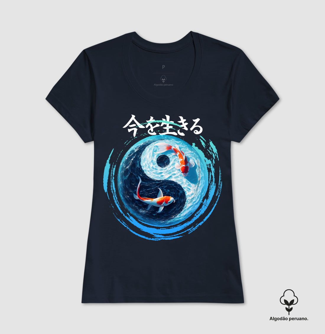 Camiseta Yin Yang Koi Algodão PERUANO