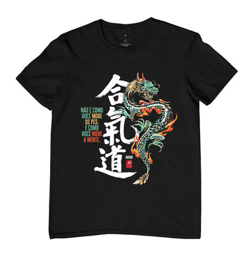 Camiseta Aikido Dragão Algodão Premium