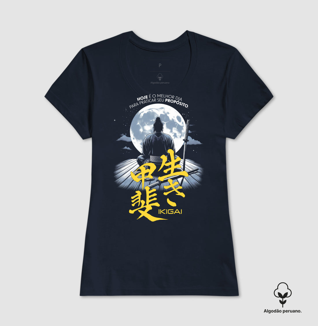 Camiseta Ikigai luar Algodão PERUANO