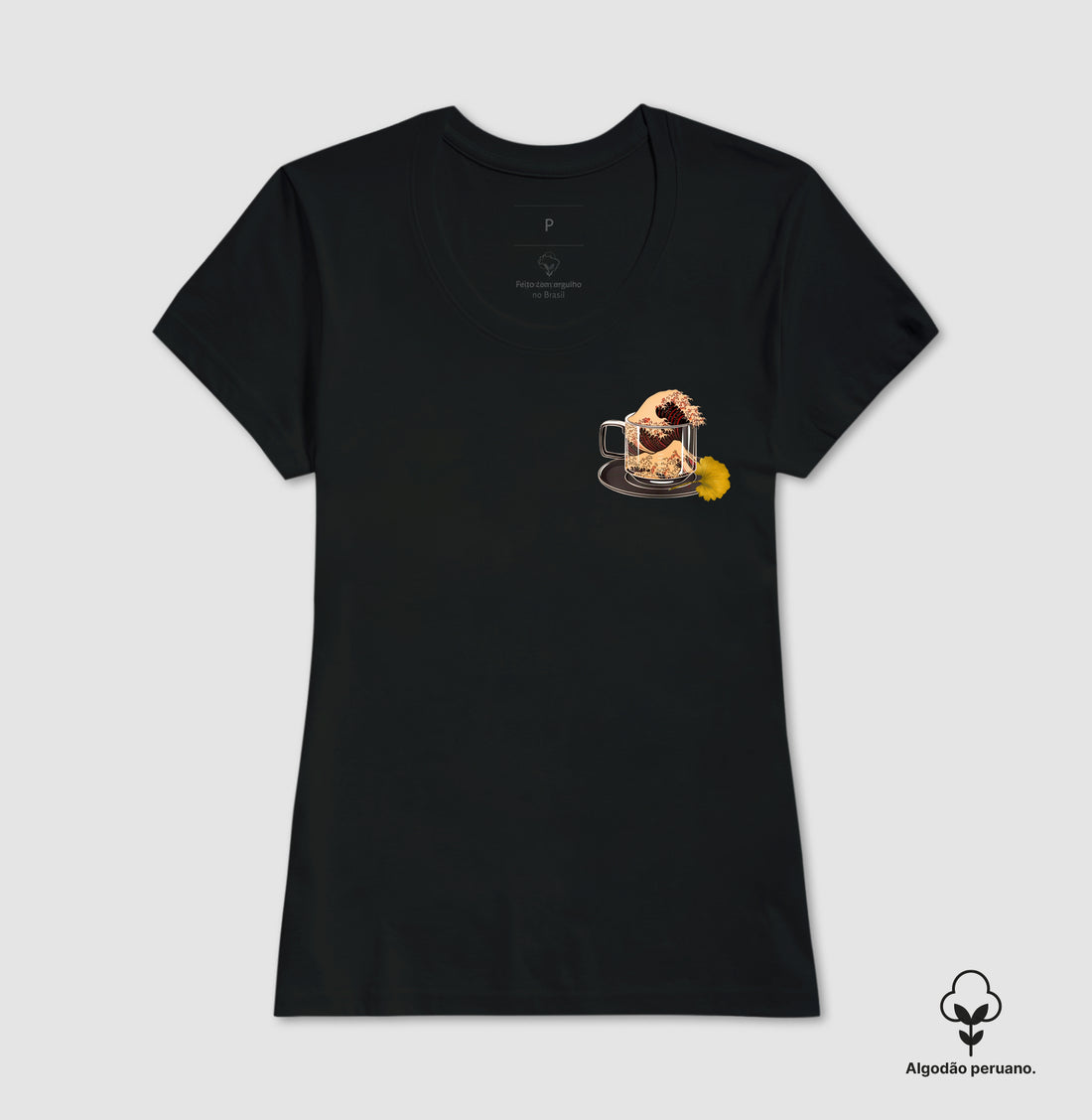 Camiseta Kanagawa Coffee algodão PERUANO