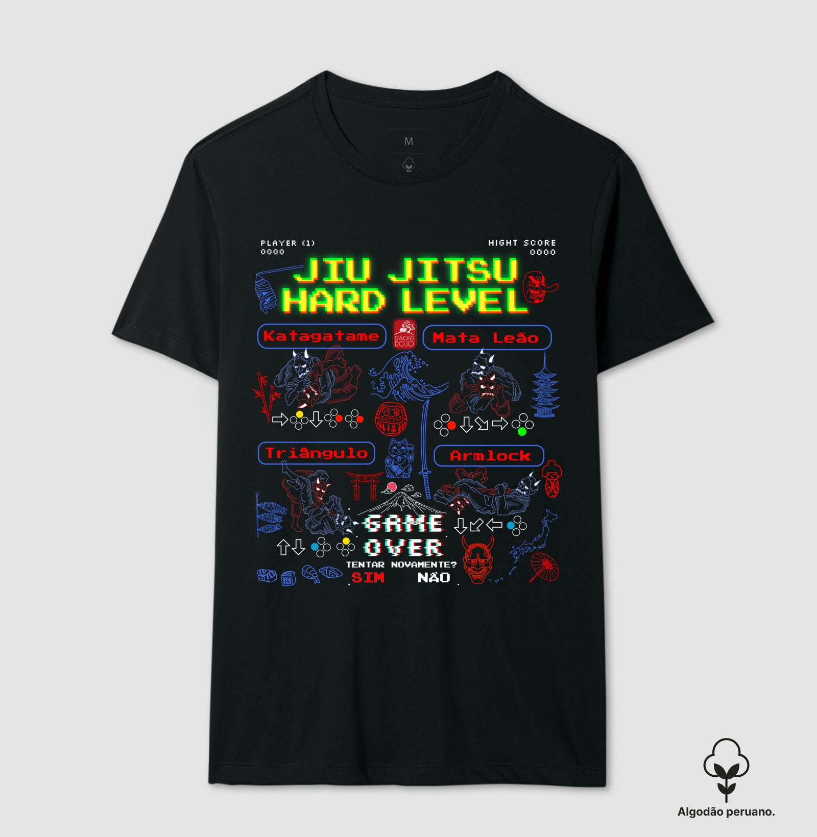 Camiseta Arcade Jiu Jitsu Algodão PERUANO