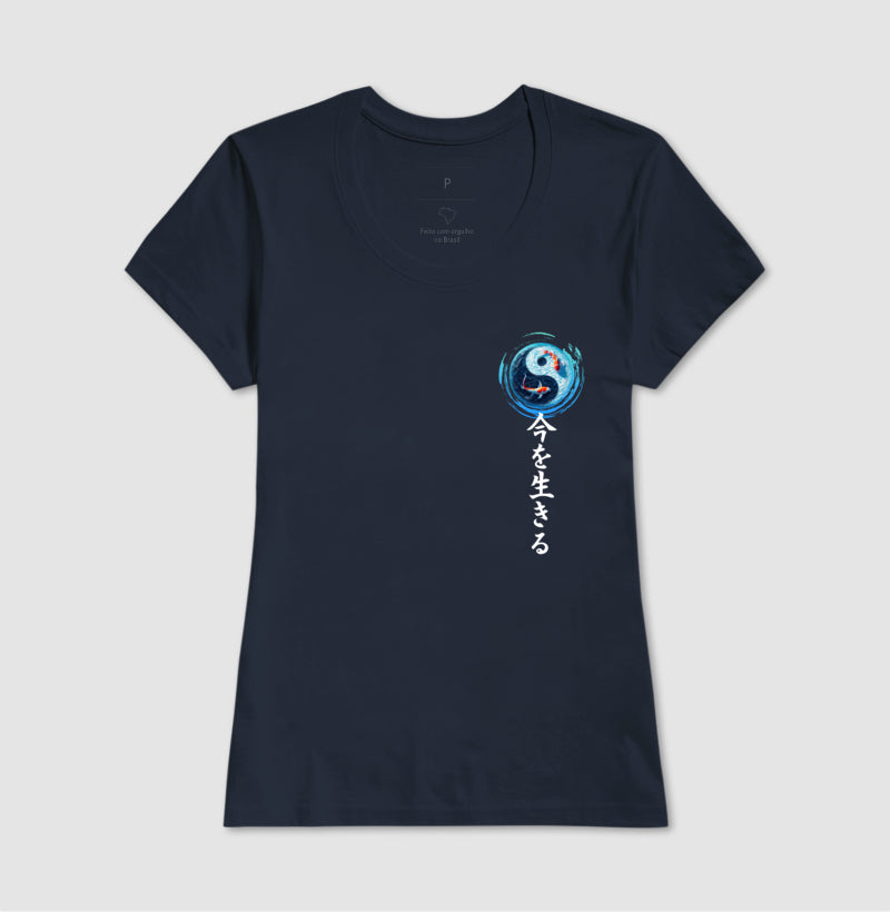 Camiseta Yin Yang Koi minimal Algodão Premium