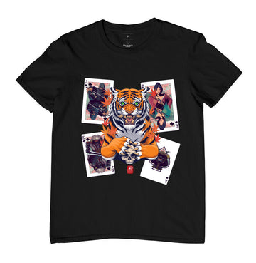 Camiseta cartas tigre Algodão Premium