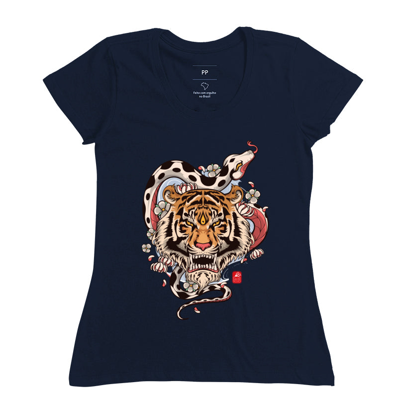 Camiseta snake tiger wave Algodão Premium