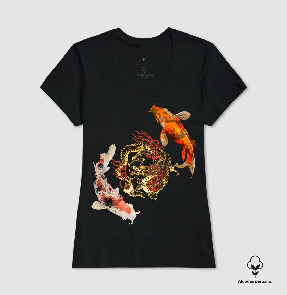 Camiseta Koi to Ryu Algodão Premium