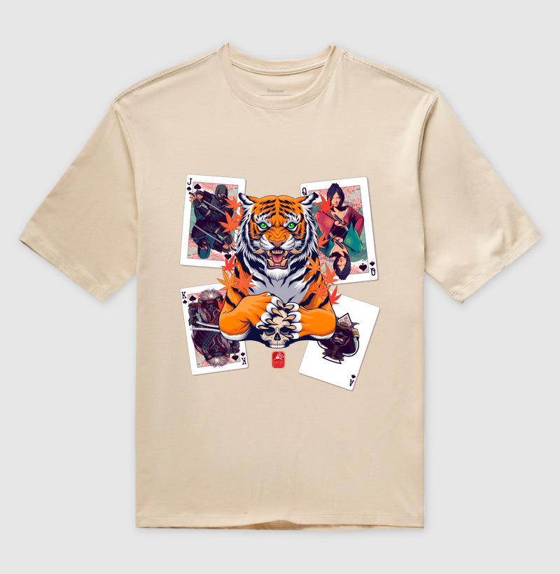 Camiseta OVERSIZED cartas tigre