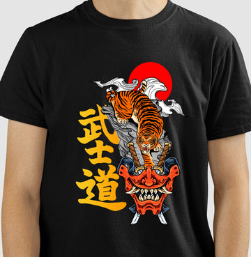 Camiseta Hannya Tiger Mask Algodão Premium