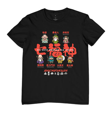 Camiseta Shichifukujin - Os 7 Deuses da Sorte Algodão Premium