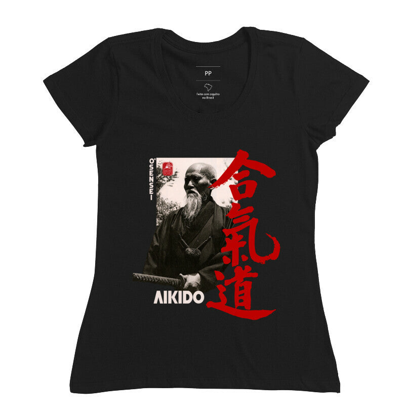 Camiseta Morihei Ueshiba Algodão Premium