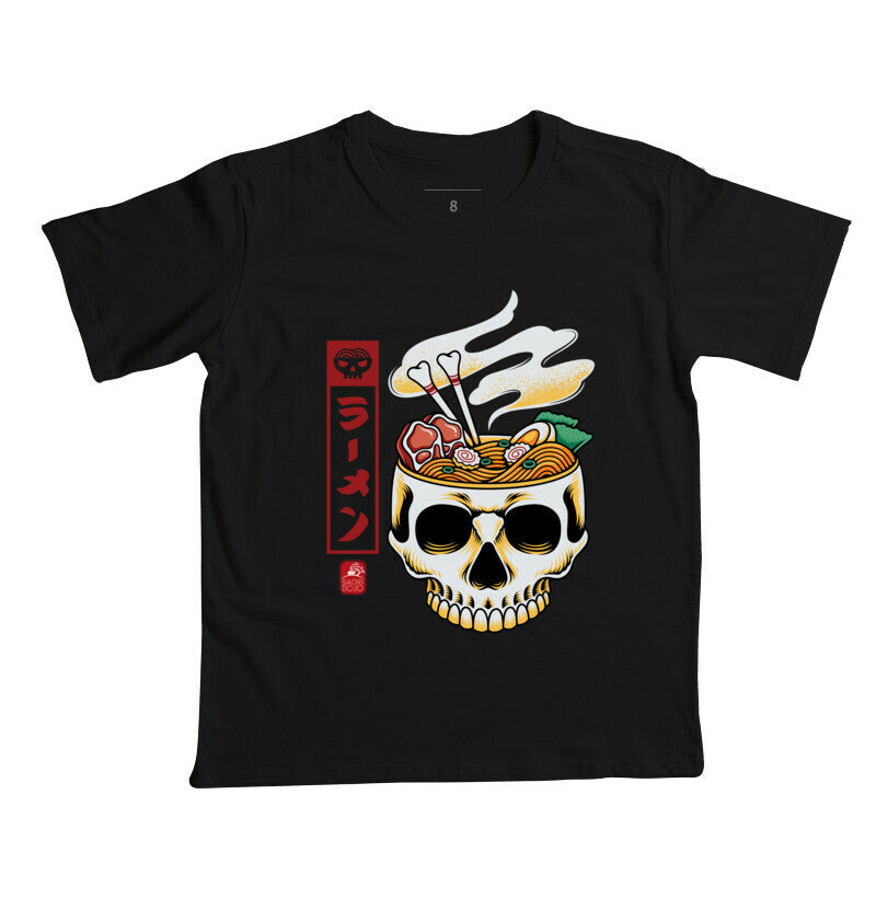 Camiseta Infantil skull Lamen Algodão Premium