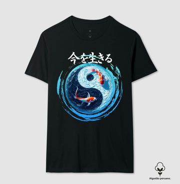 Camiseta Yin Yang Koi Algodão PERUANO