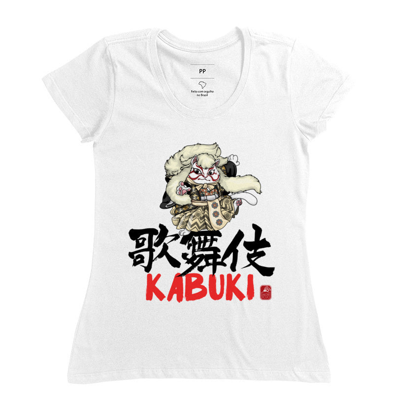 Camiseta Kabuki Neko 2 Algodão Premium