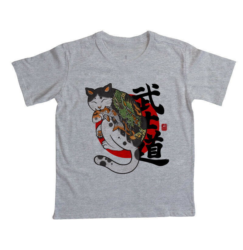 Camiseta Infantil Bushido neko Algodão Premium