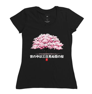 Camiseta A vida é uma flor de cerejeira Algodão Premium