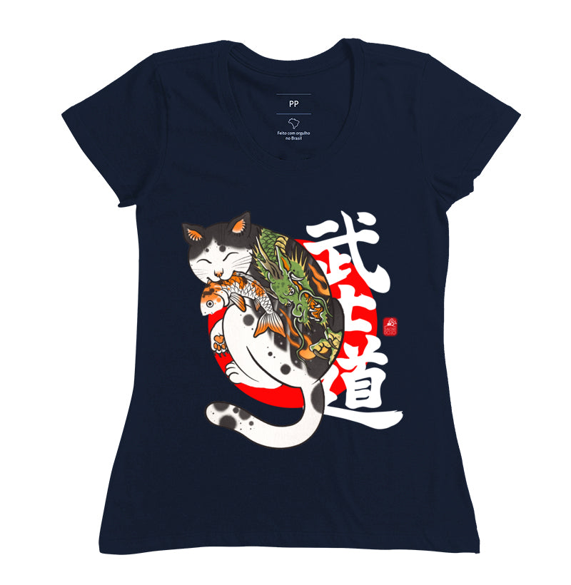 Camiseta bushido tattoo neko Algodão Premium