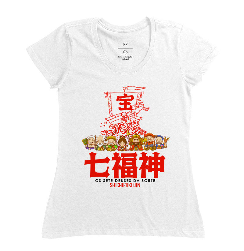 Camiseta Shichifukujin Os 7 Deuses da Sorte Algodão Premium