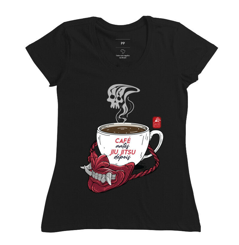 Camiseta café e Jiu Jitsu Algodão Premium