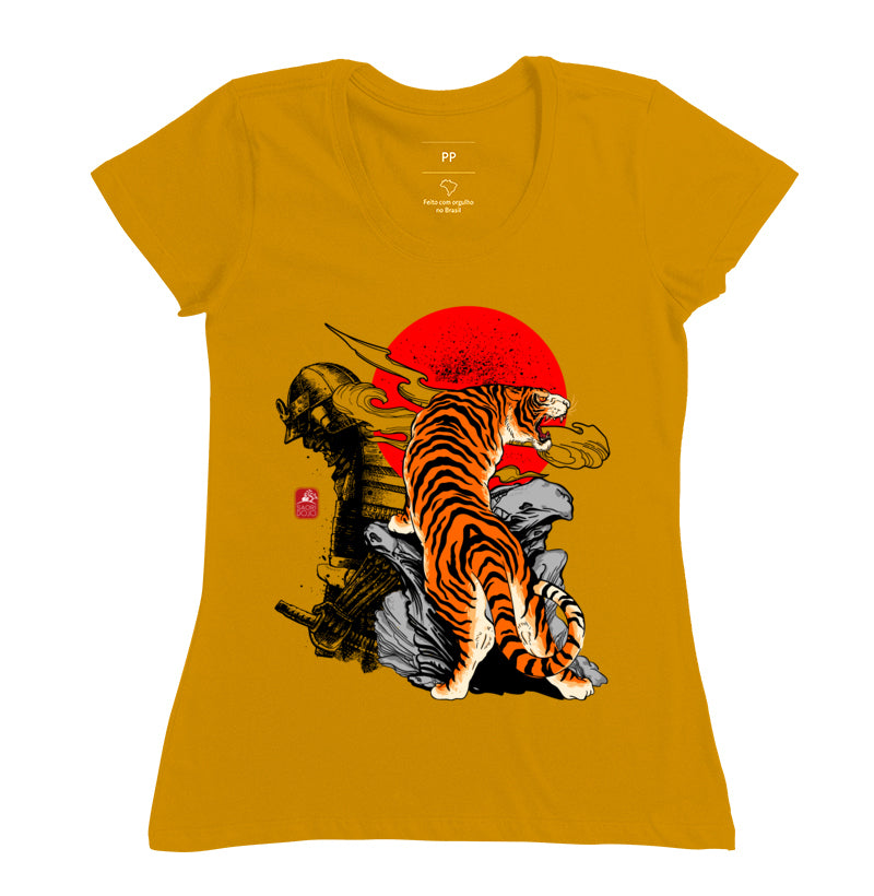 Camiseta samurai tigre Algodão Premium