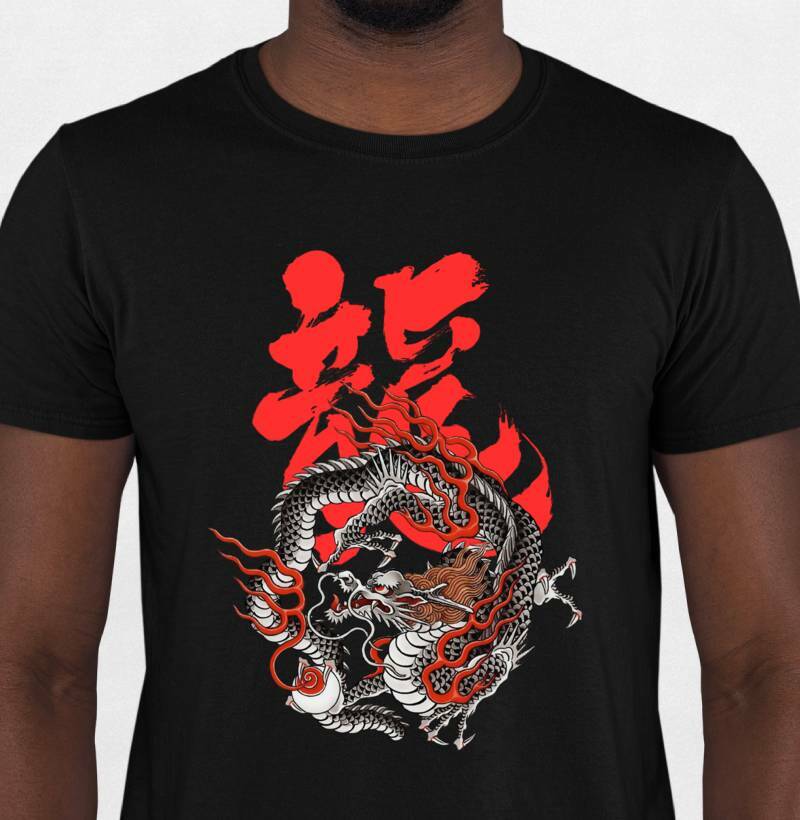 Camiseta Ryuu Kanji 2  Algodão Premium