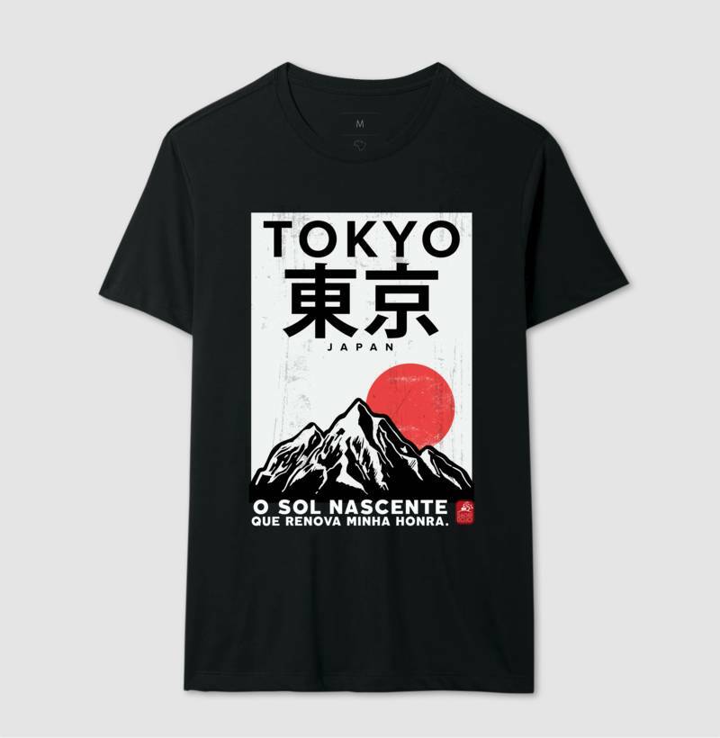 Camiseta tokyo sol nascente Algodão Premium